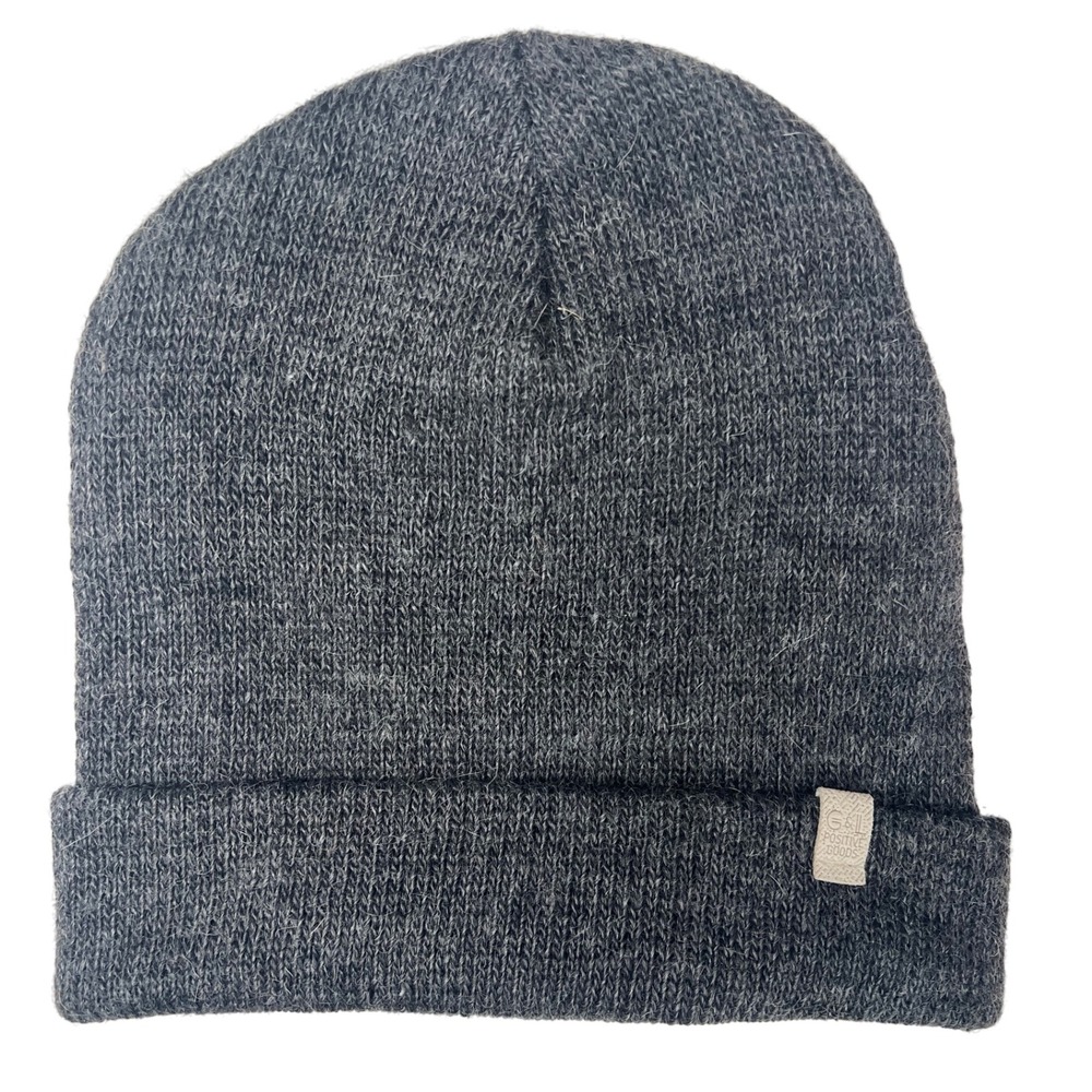 Positive Goods Knit Beanie Charcoal Gray Mohair Blend Made in USA